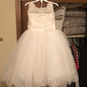 Little girls ivory princess gown